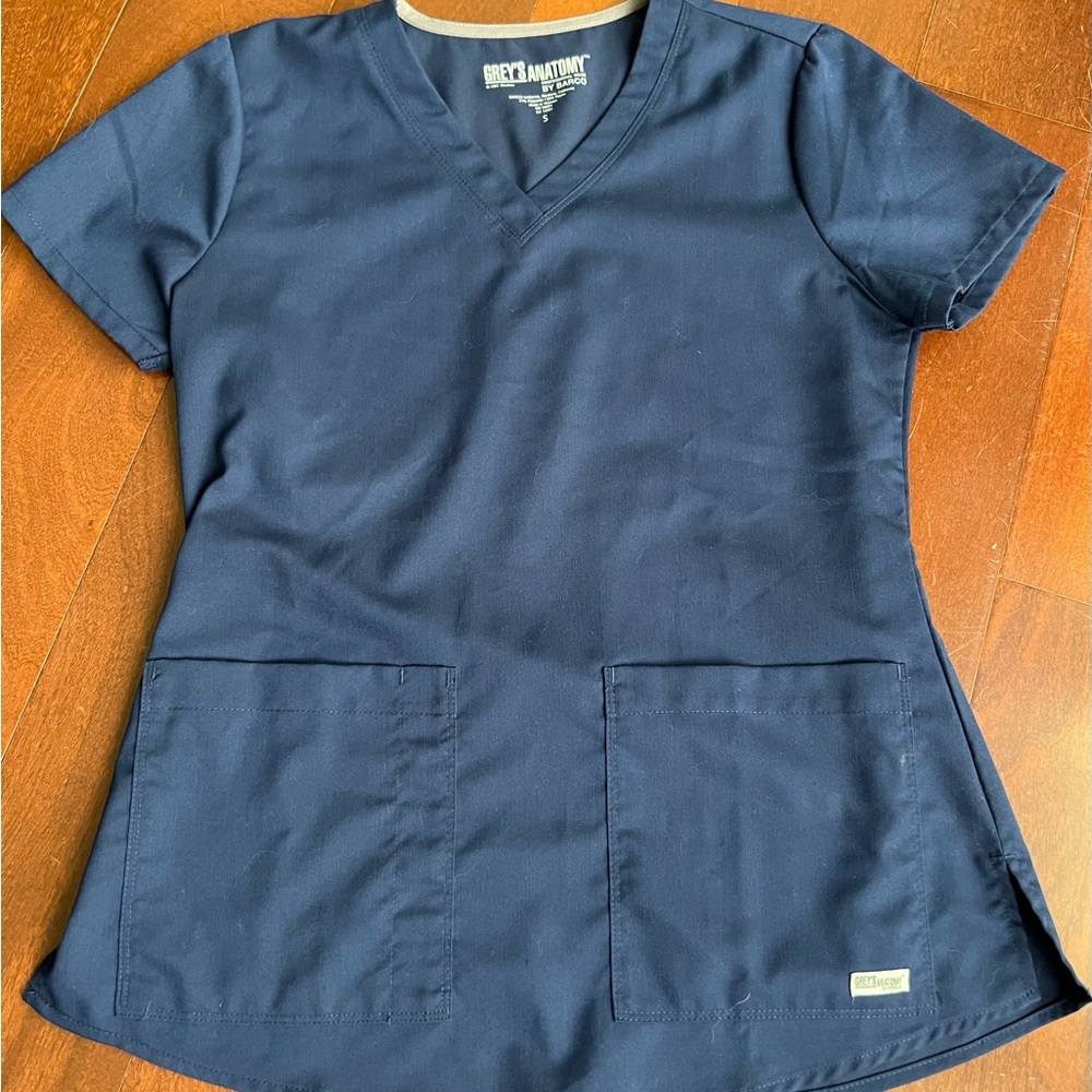 Grey’s Anatomy Navy Scrub Top, Size Small